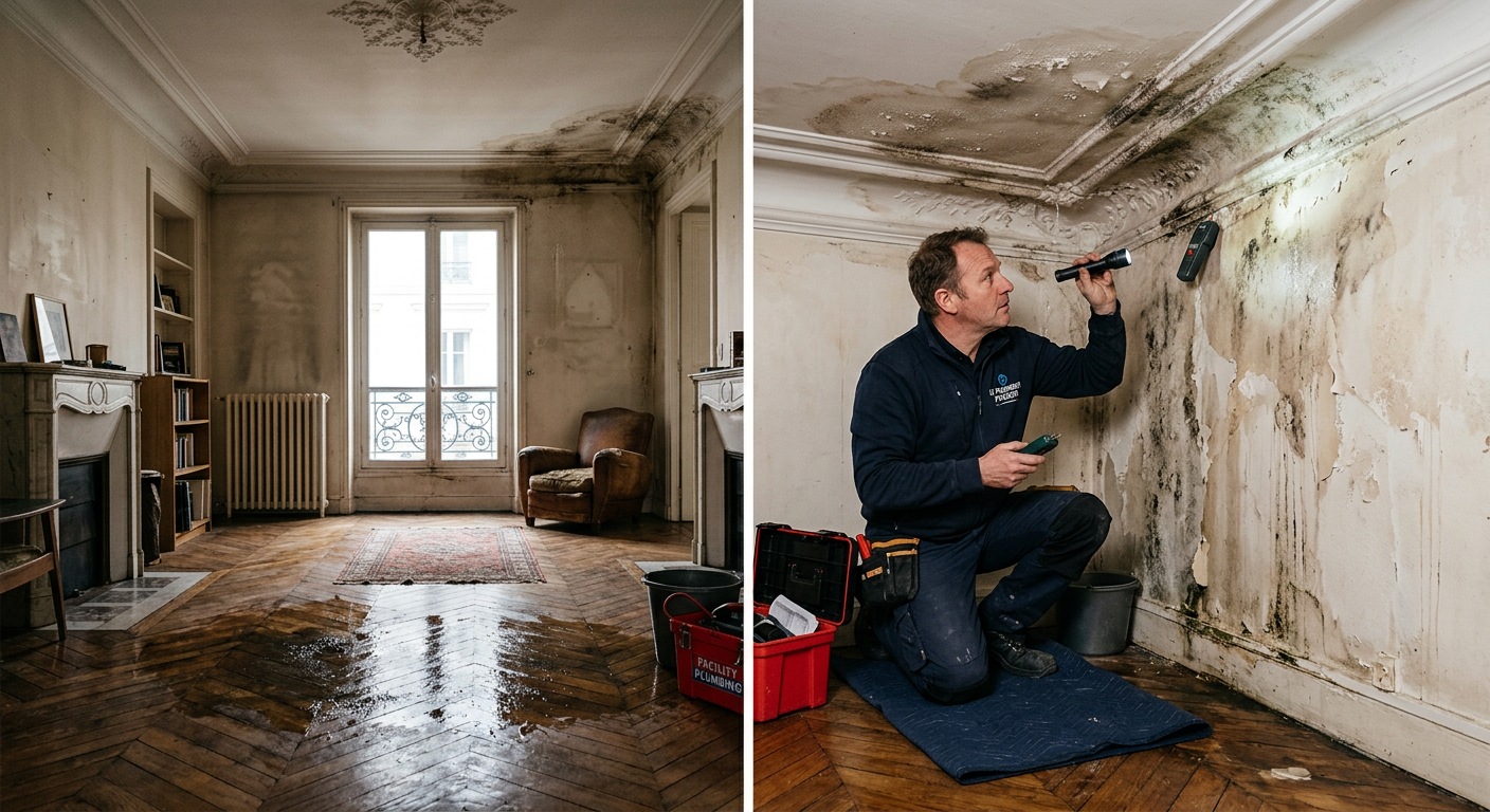 Intervention urgente dégât des eaux dans un appartement à Fresnes